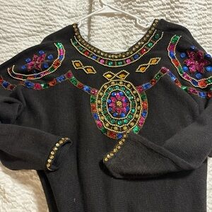 Embellished Black Sweater